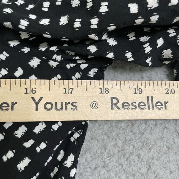 MAEVE White Black Polka Dot Peplum 3/4 Sleeve Blouse Womens Small - Picture 8 of 9